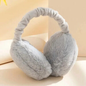 1 LEFT! Gray Fuzzy Earmuffs